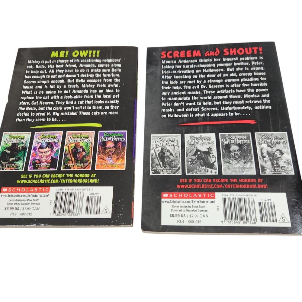 GOOSEBUMPS HALL of HORROR SERIES FIVE MASKS DR SCREAM & CLAWS LOT R L STINE - Picture 2 of 2